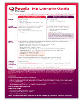 KERENDIA (finerenone) prior authorization checklist 