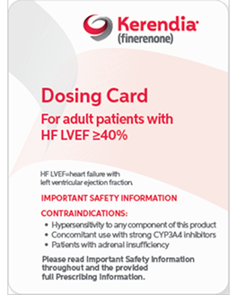 Downloadable resource on Heart Failure with LVEF ≥40% digital dosing card